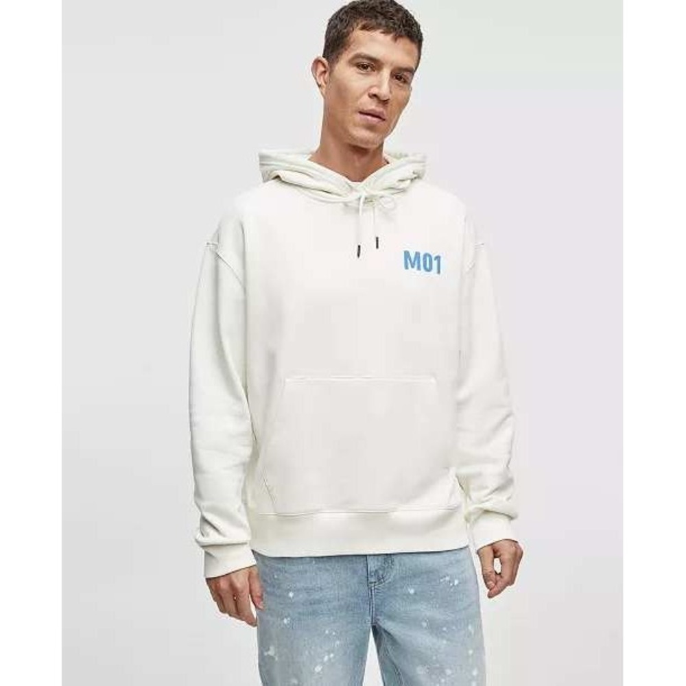 Mode of One Mens Oversized M01 Hoodie Neo Natural Cream White 100194420MN Medium